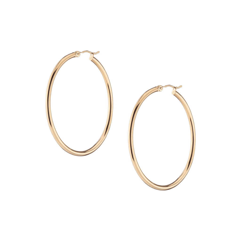 Gold Hoop Earrings - 2mm