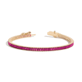 Lab Grown Red Ruby Baguette Tennis Bracelet