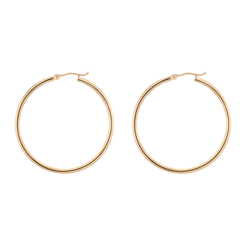 Gold Hoop Earrings - 2mm