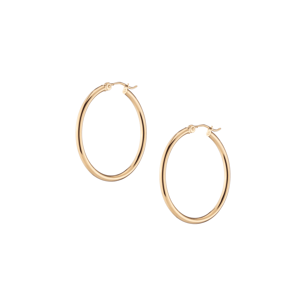 Gold Hoop Earrings - 2mm