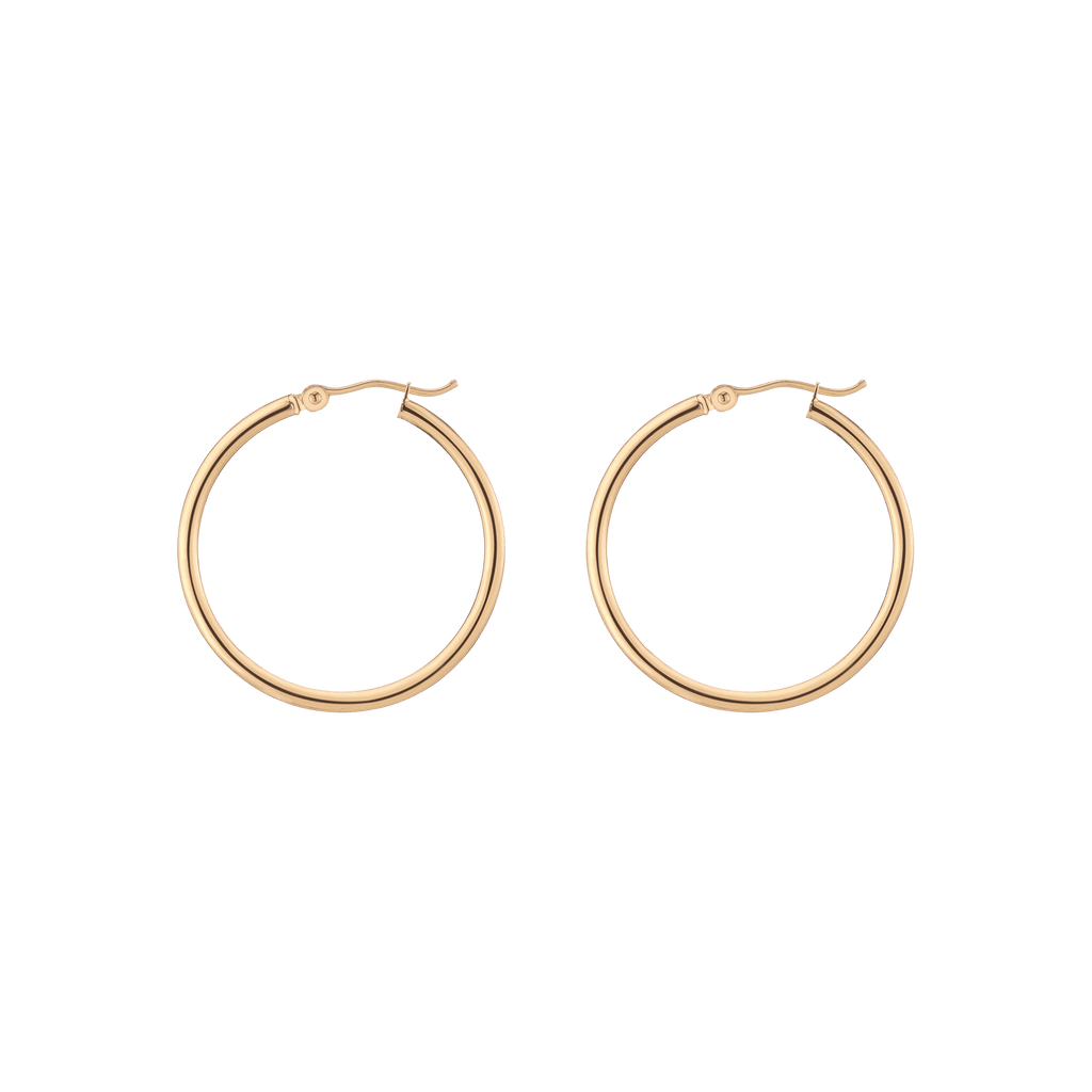 Gold Hoop Earrings - 2mm