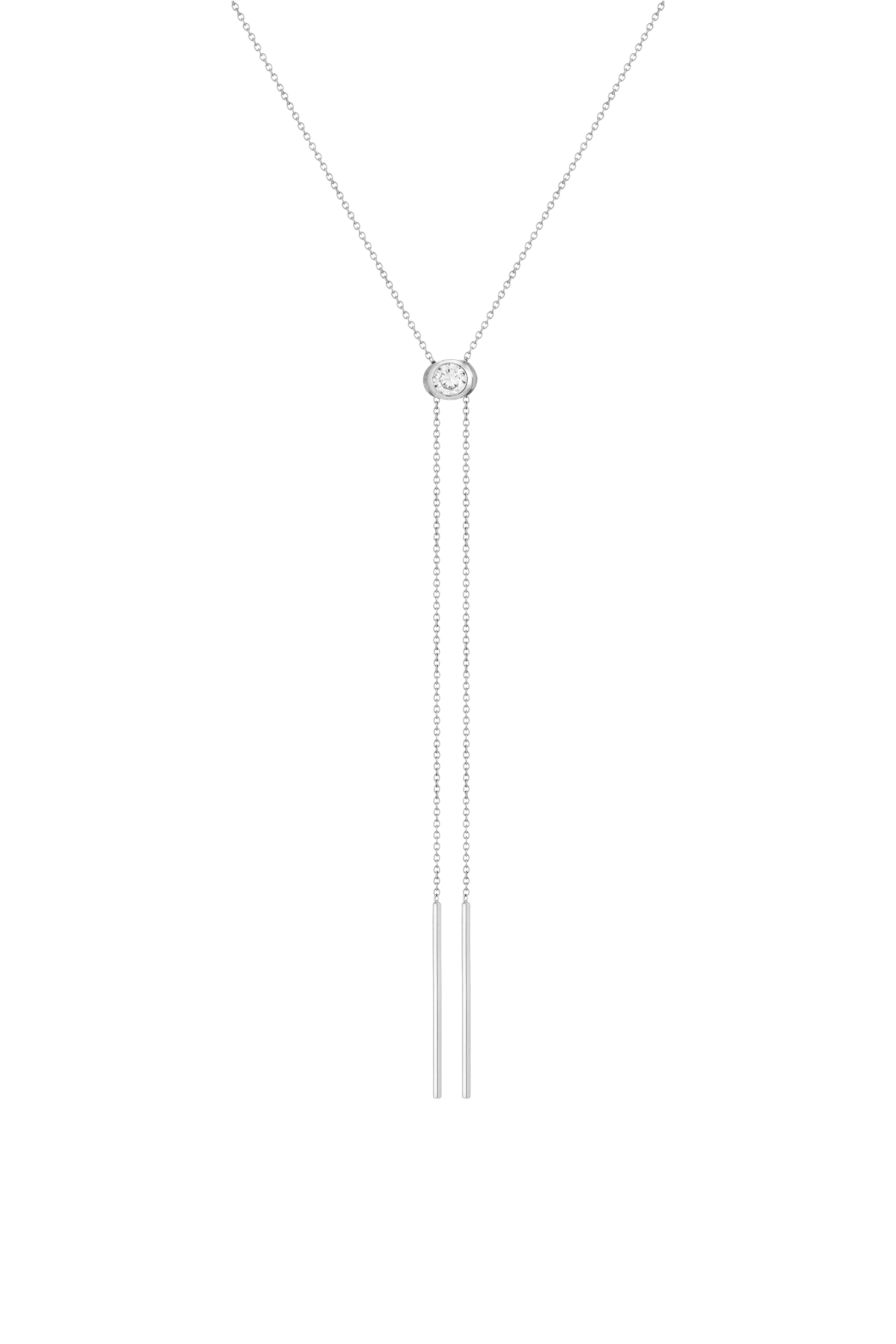 Aurate x Frye: Lab Grown White Sapphire Bolo Necklace