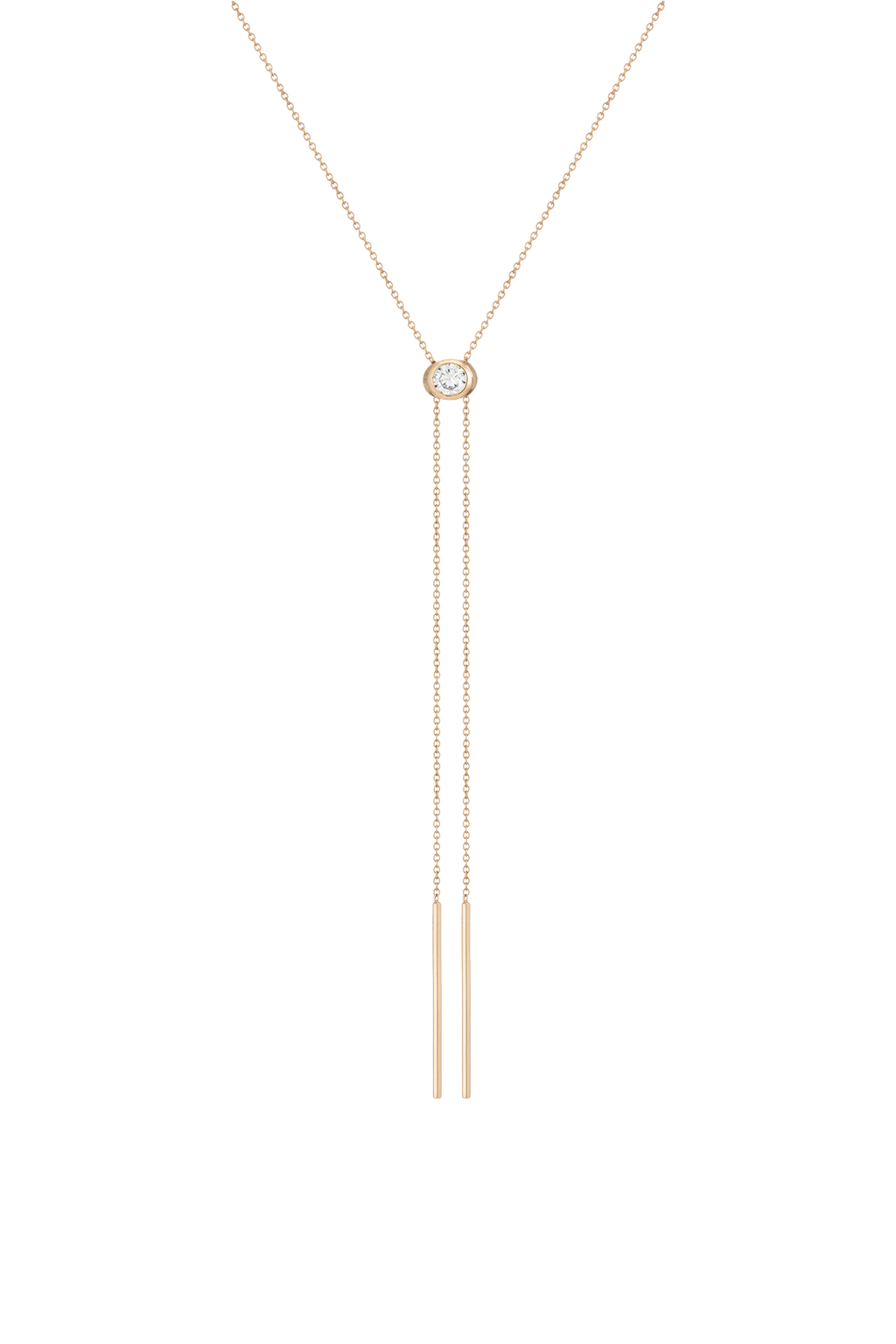 Aurate x Frye: Lab Grown White Sapphire Bolo Necklace