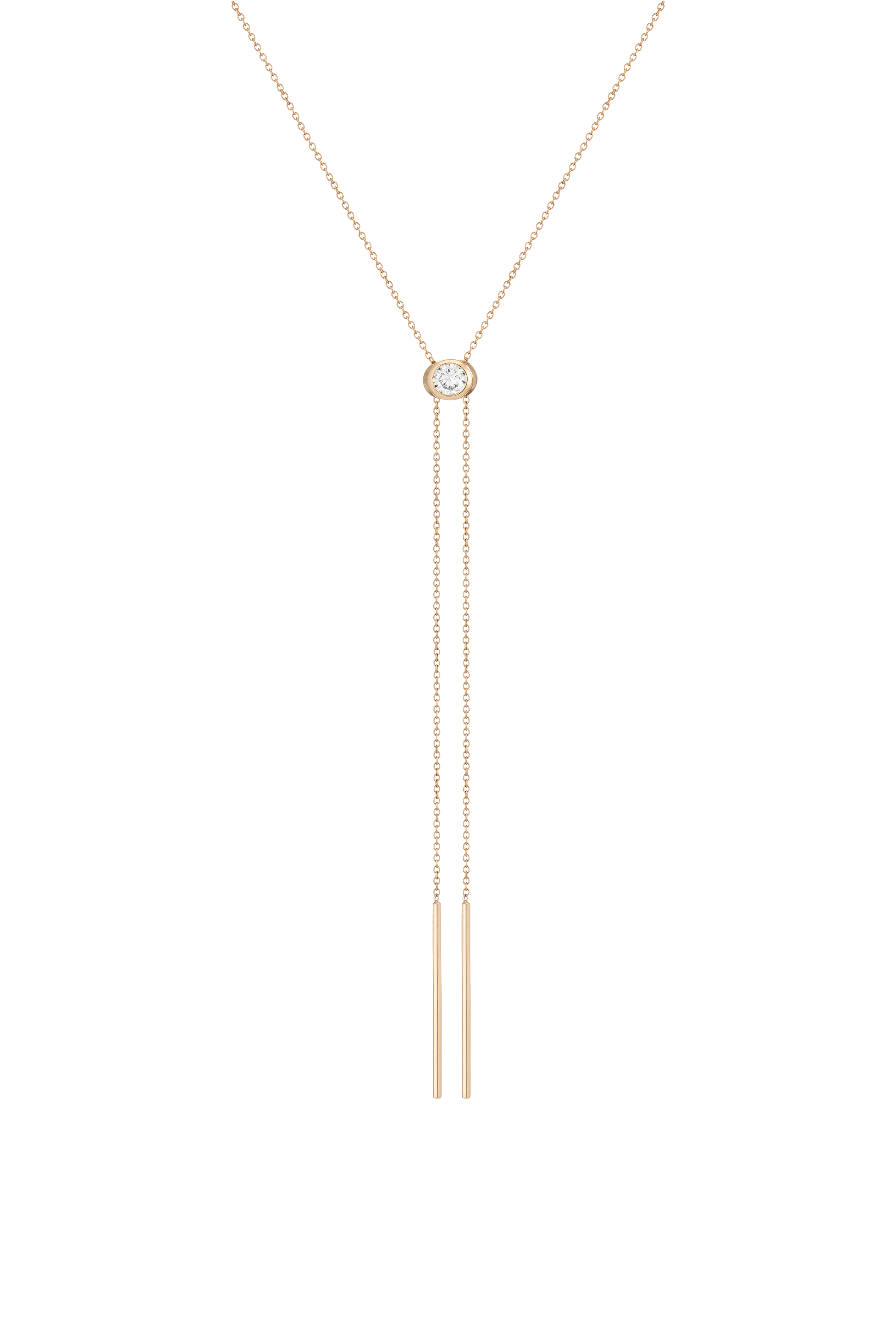 Aurate x Frye: Lab Grown White Sapphire Bolo Necklace