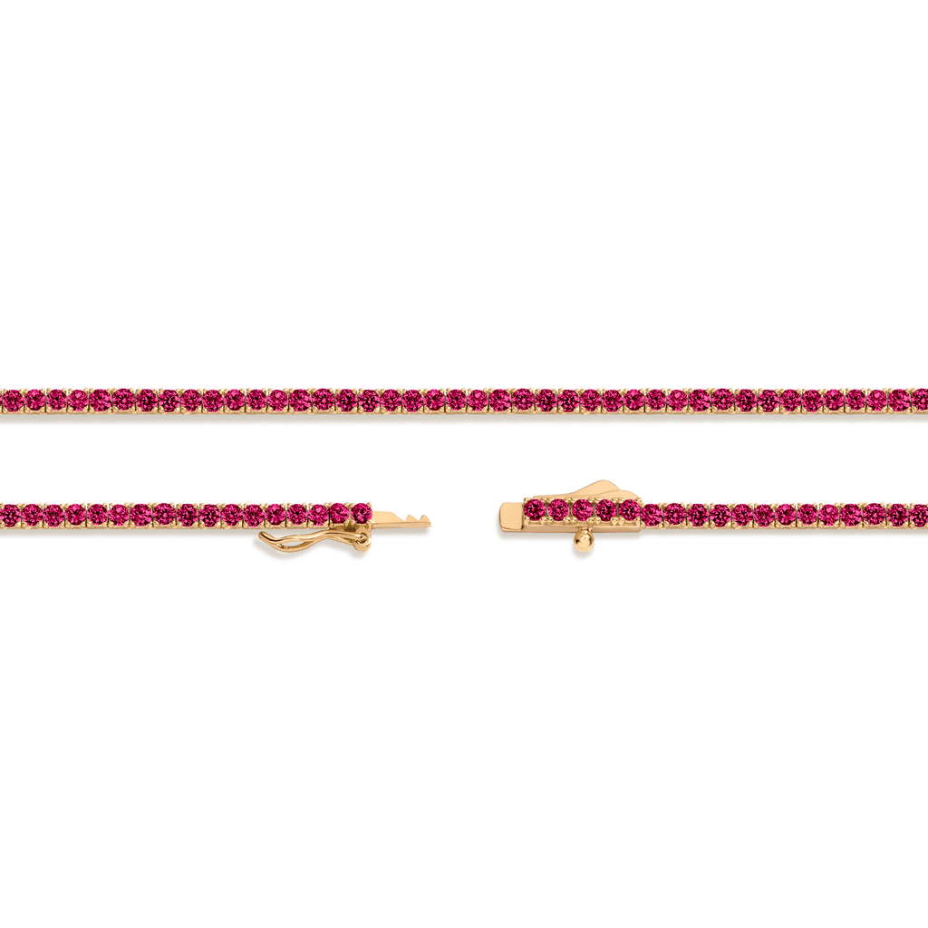 Lab Grown Red Ruby Tennis Necklace