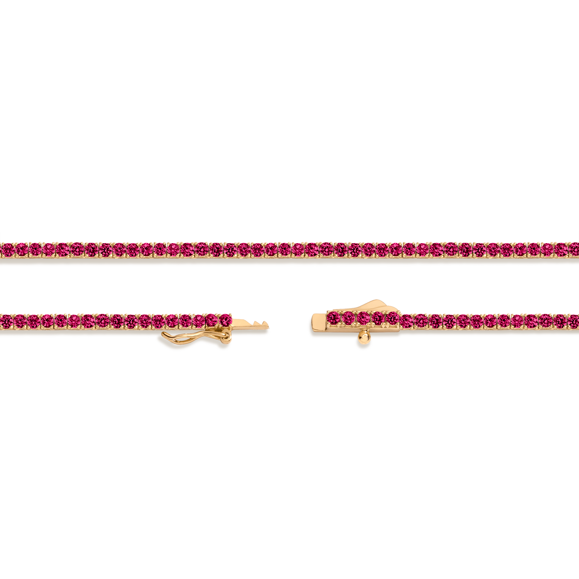 Lab Grown Red Ruby Tennis Necklace