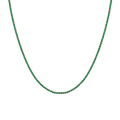 Lab Grown Green Emerald Tennis Necklace