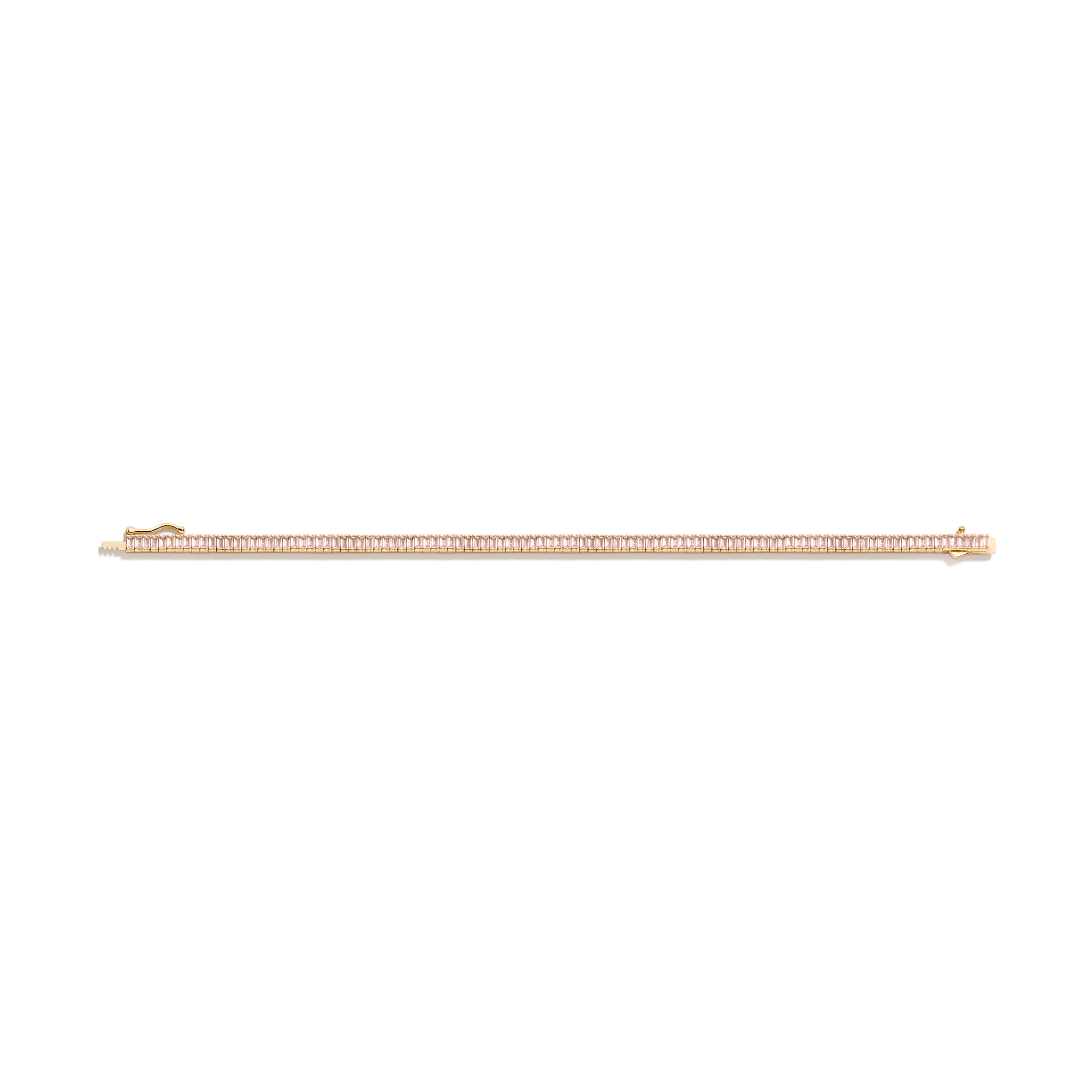 Lab Grown Morganite Baguette Tennis Bracelet