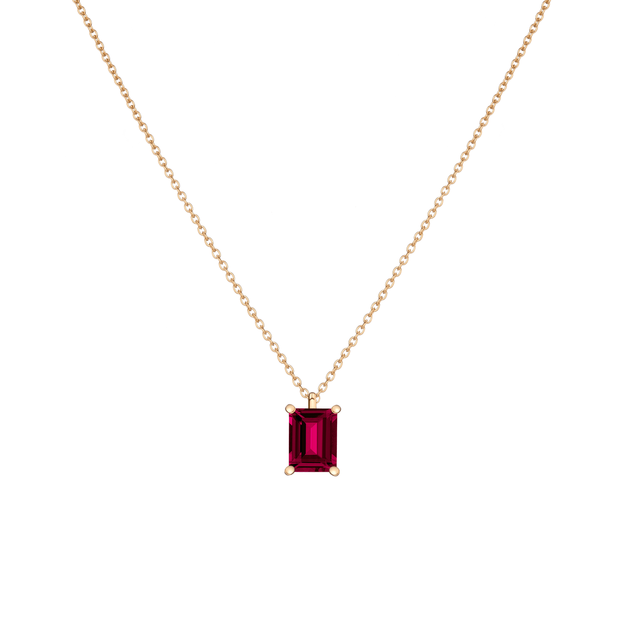 Emerald Gemstone Solitaire Necklace