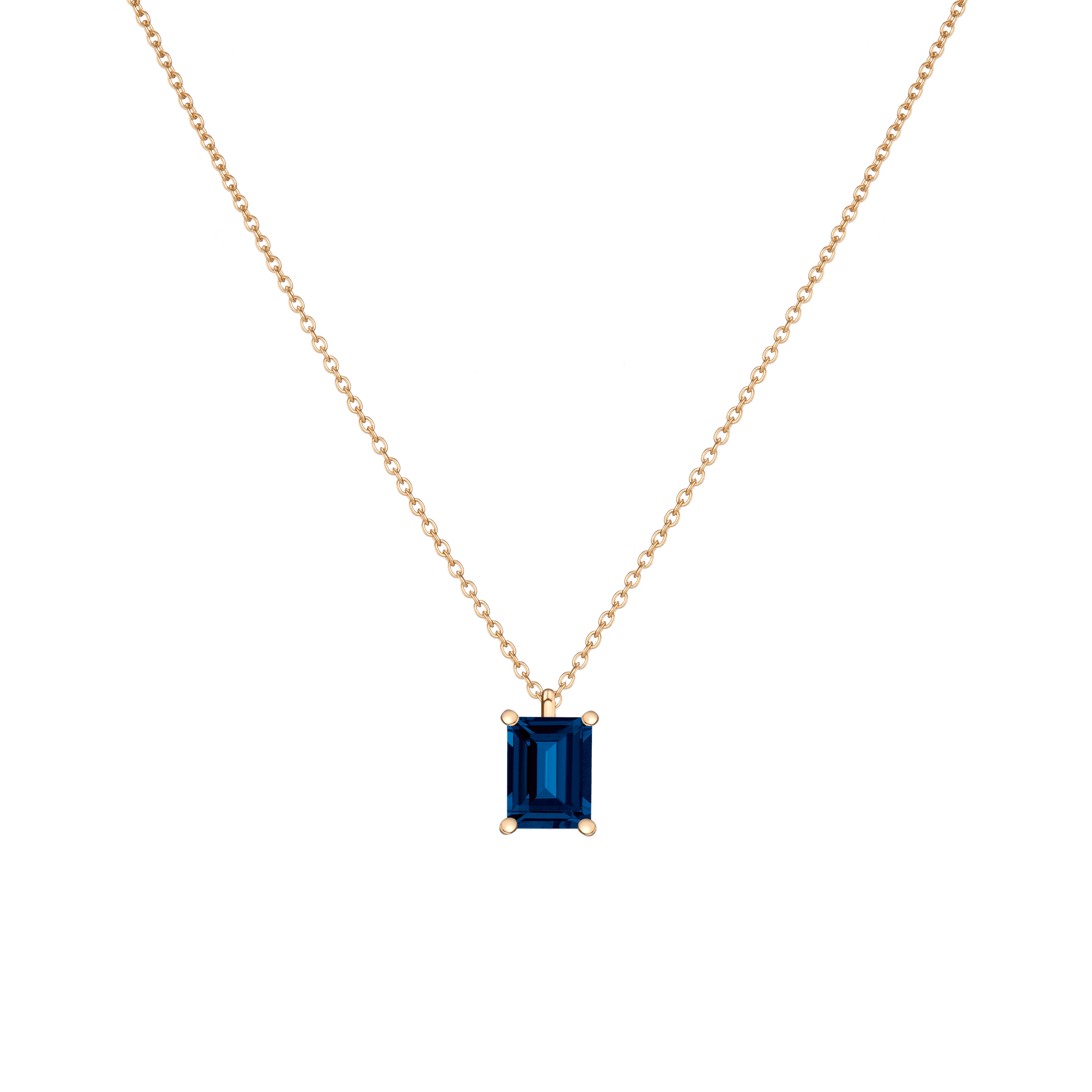 Emerald Gemstone Solitaire Necklace