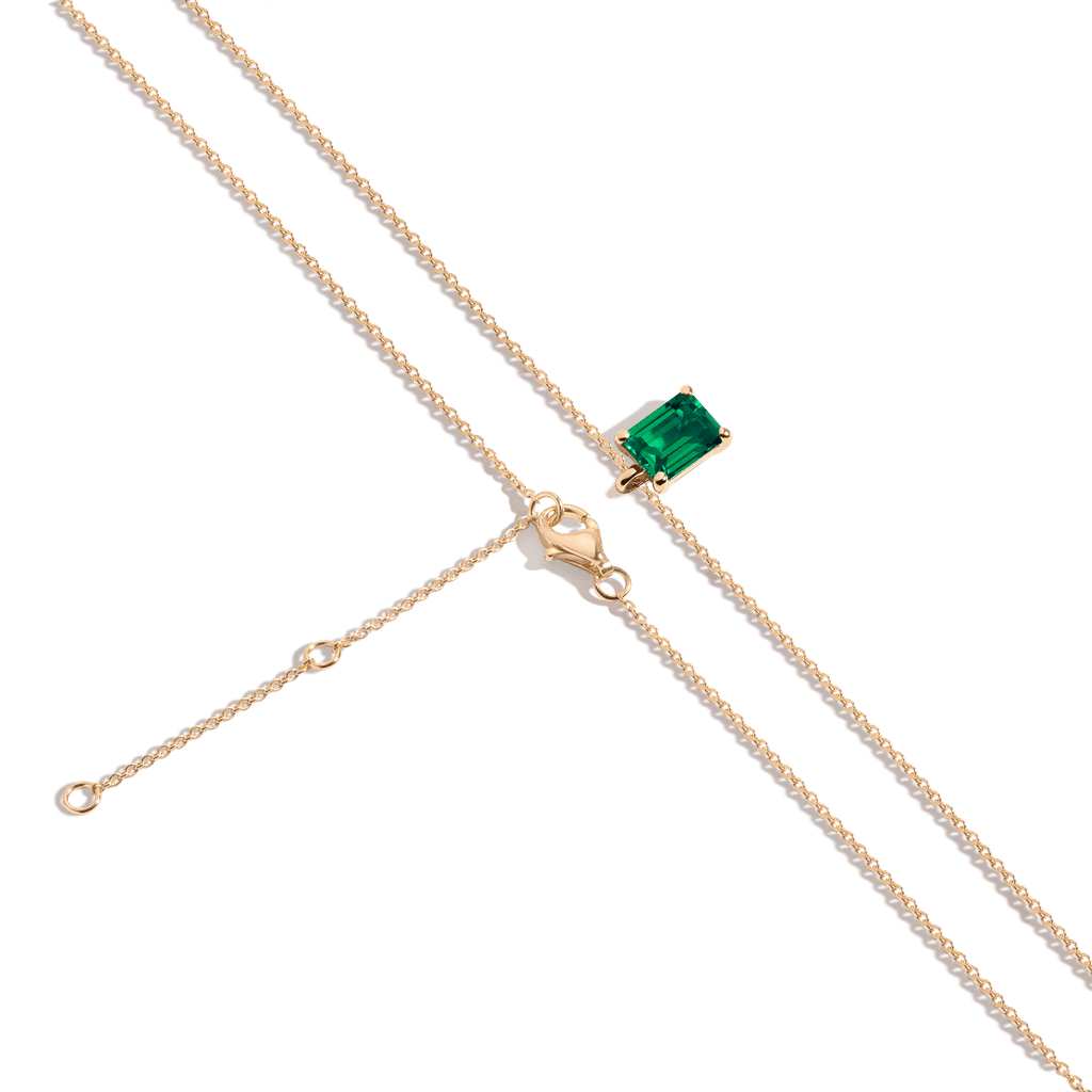Emerald Gemstone Solitaire Necklace