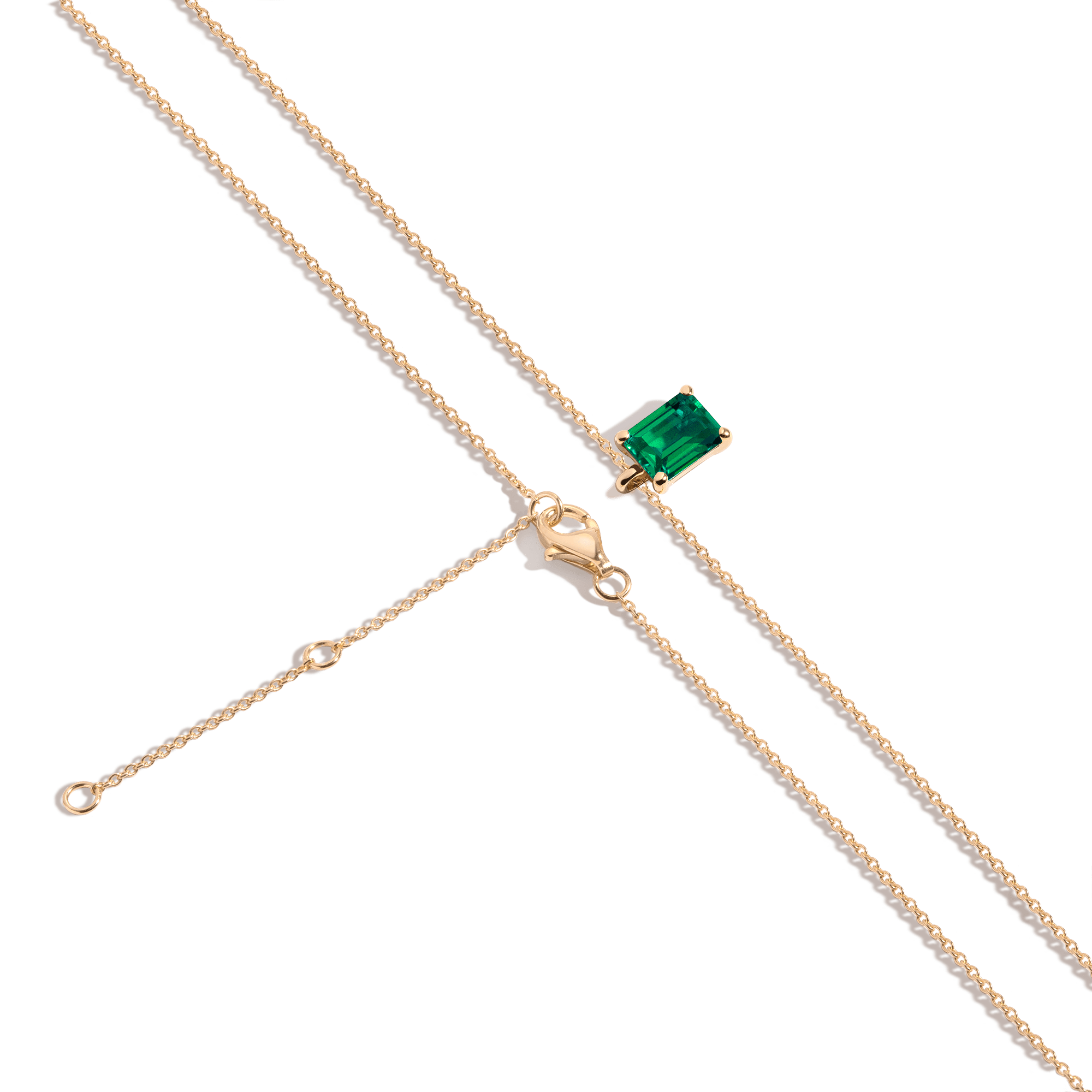 Emerald Gemstone Solitaire Necklace