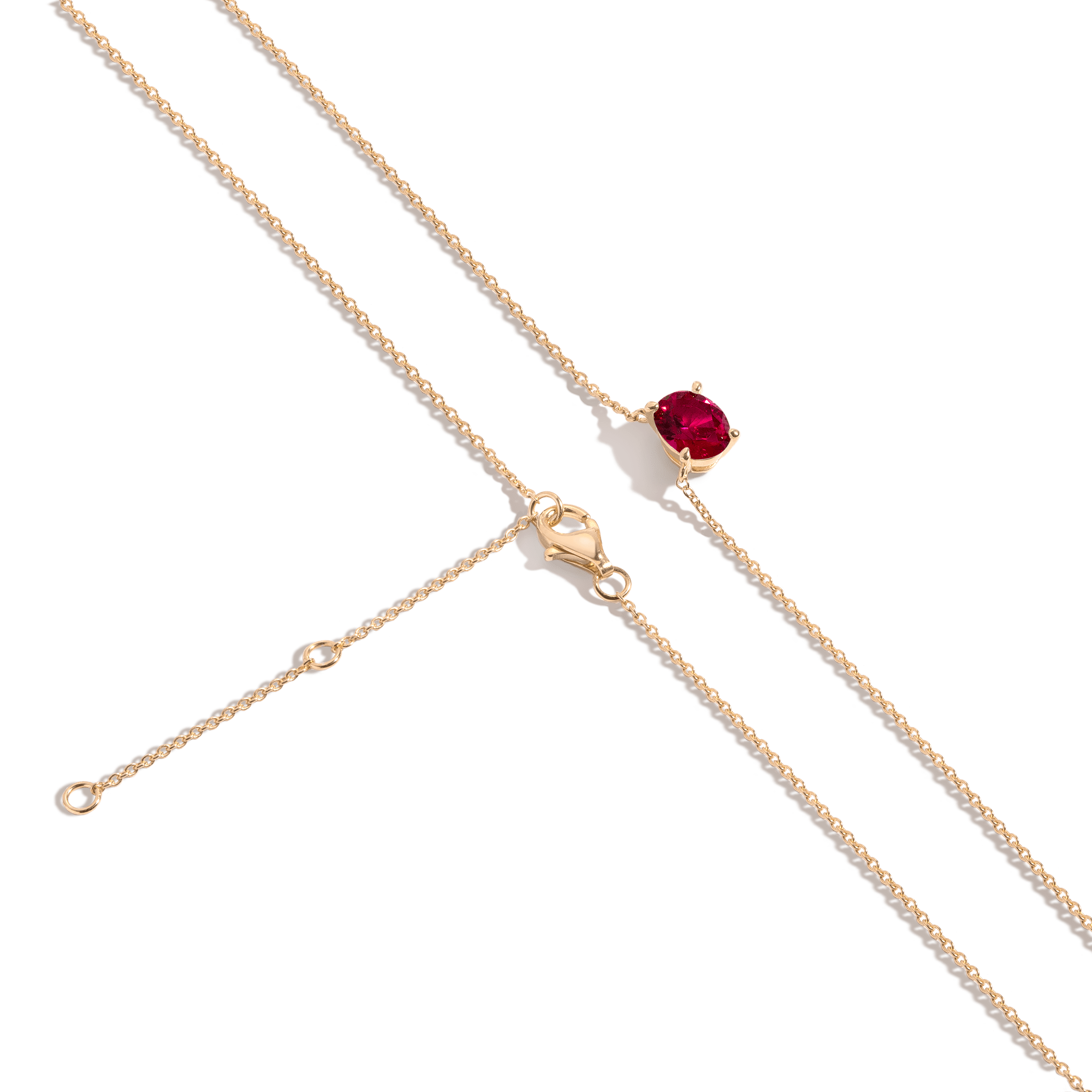 Oval Gemstone Solitaire Necklace