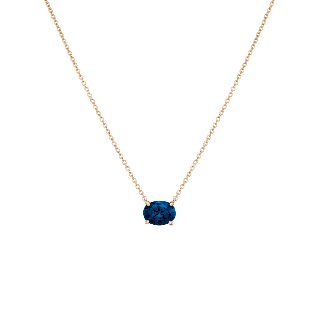 Oval Gemstone Solitaire Necklace