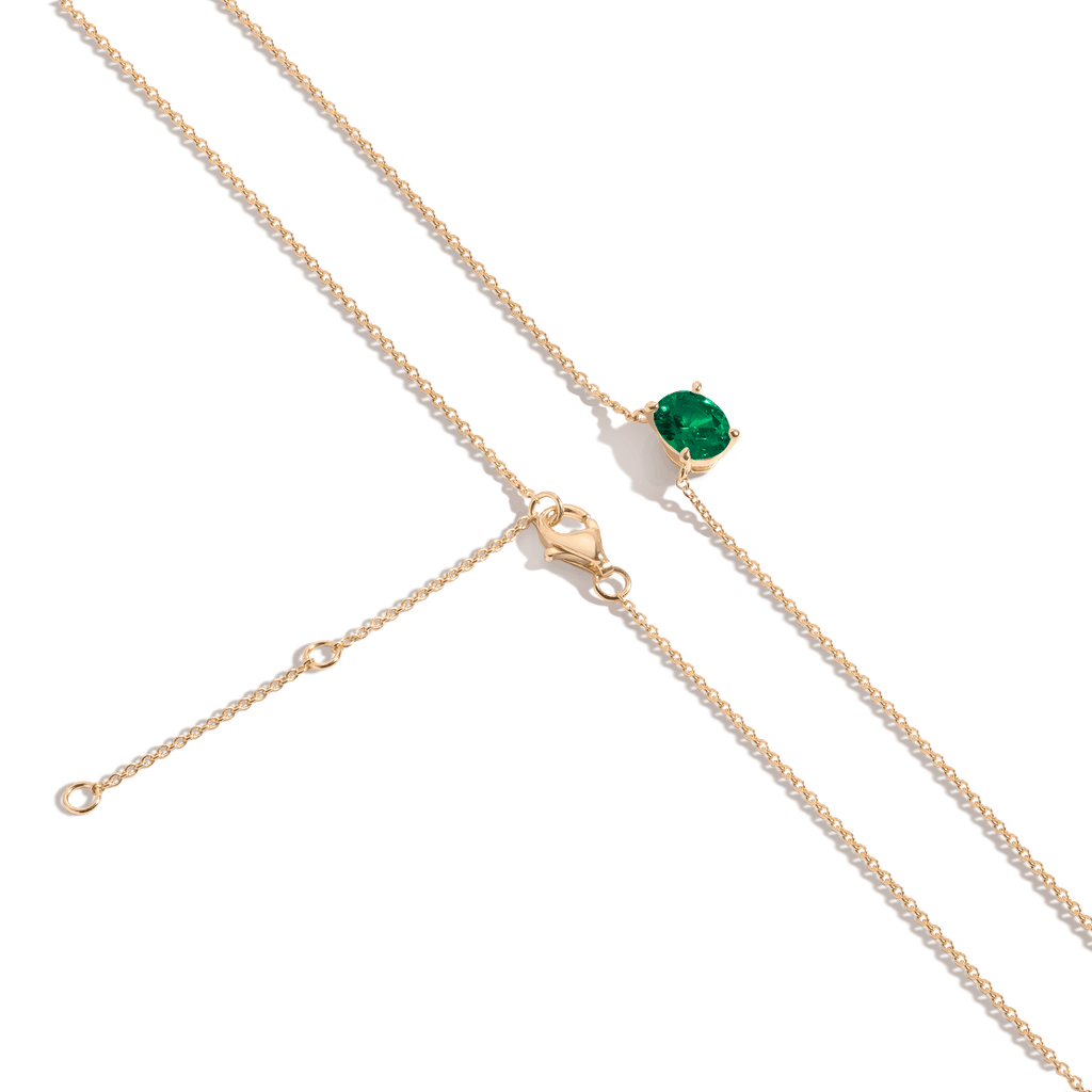 Oval Gemstone Solitaire Necklace