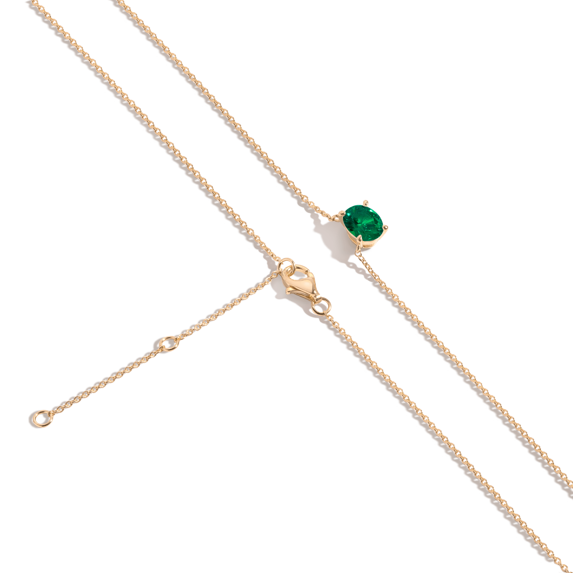 Oval Gemstone Solitaire Necklace