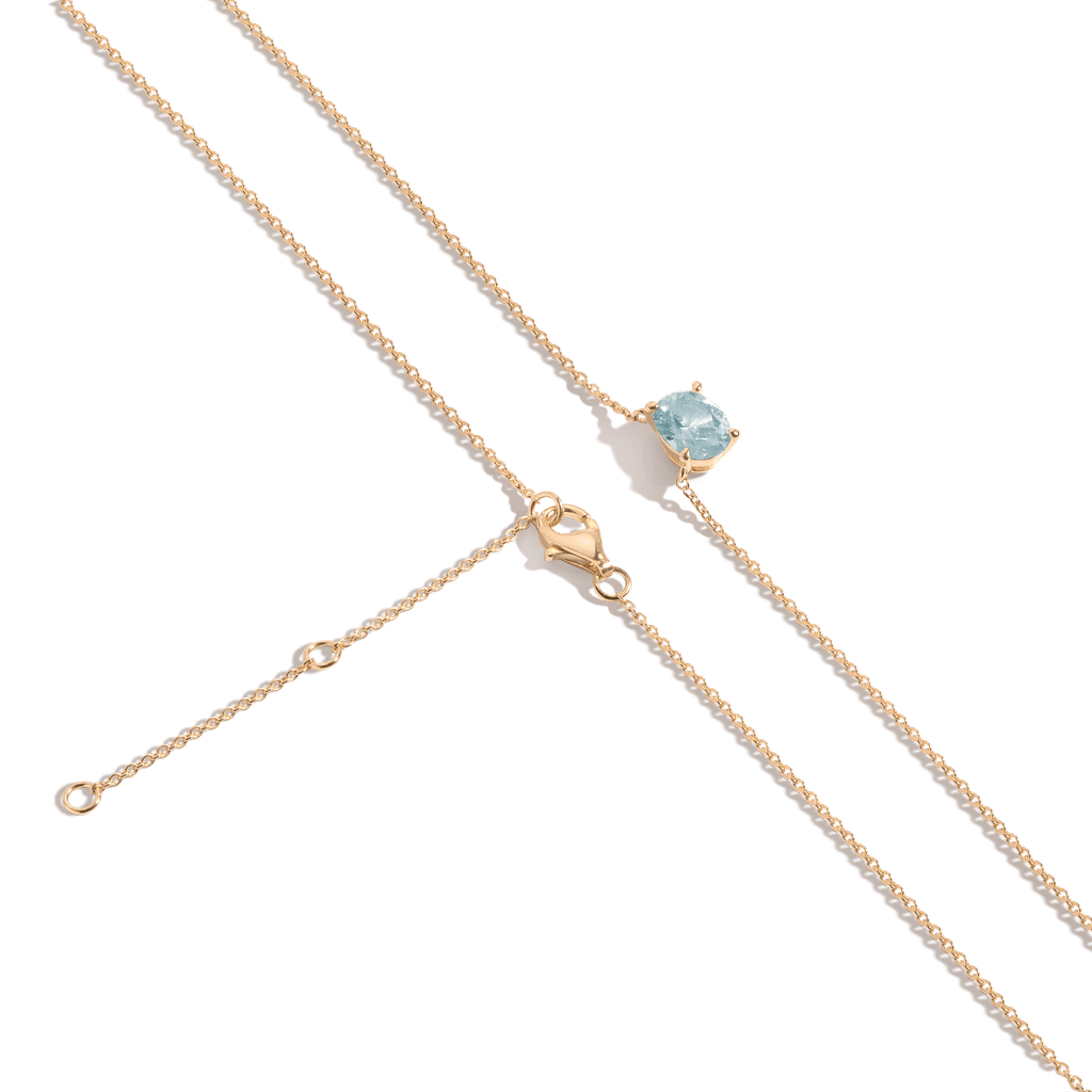 Oval Gemstone Solitaire Necklace