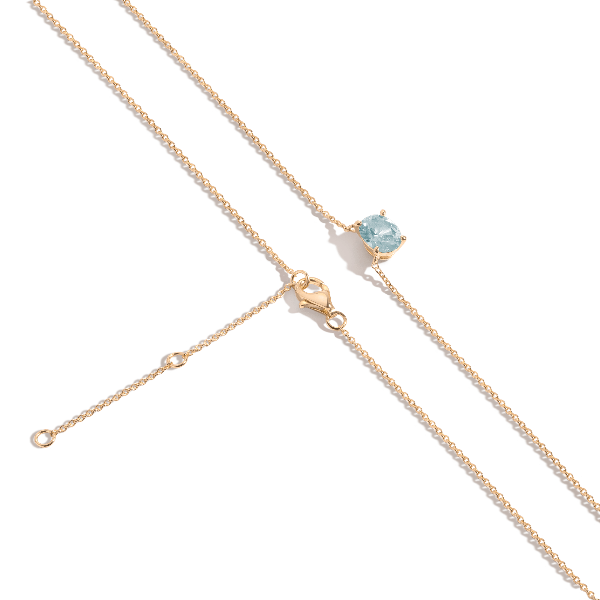 Oval Gemstone Solitaire Necklace