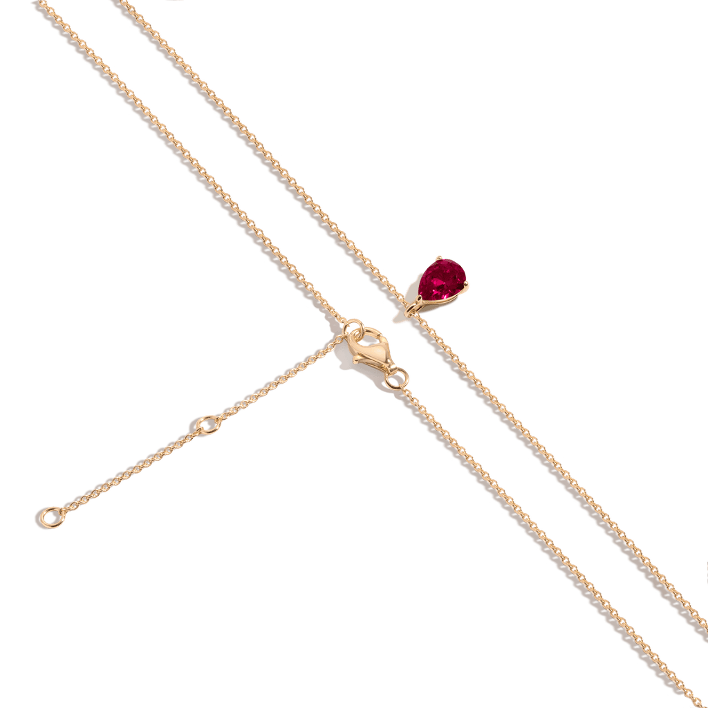 Pear Gemstone Solitaire Necklace