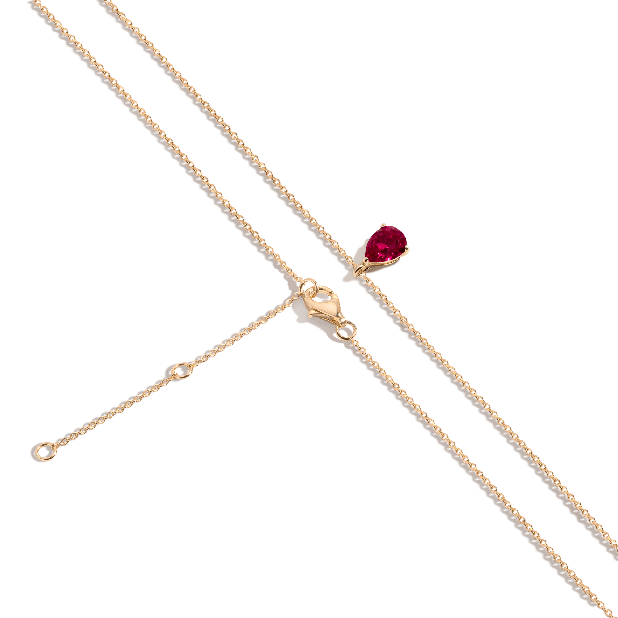 Pear Gemstone Solitaire Necklace