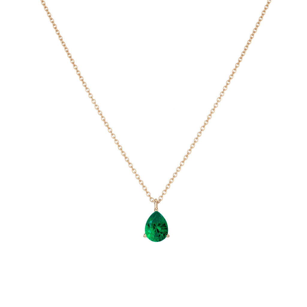 Pear Gemstone Solitaire Necklace