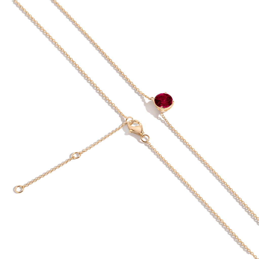 Round Gemstone Solitaire Necklace