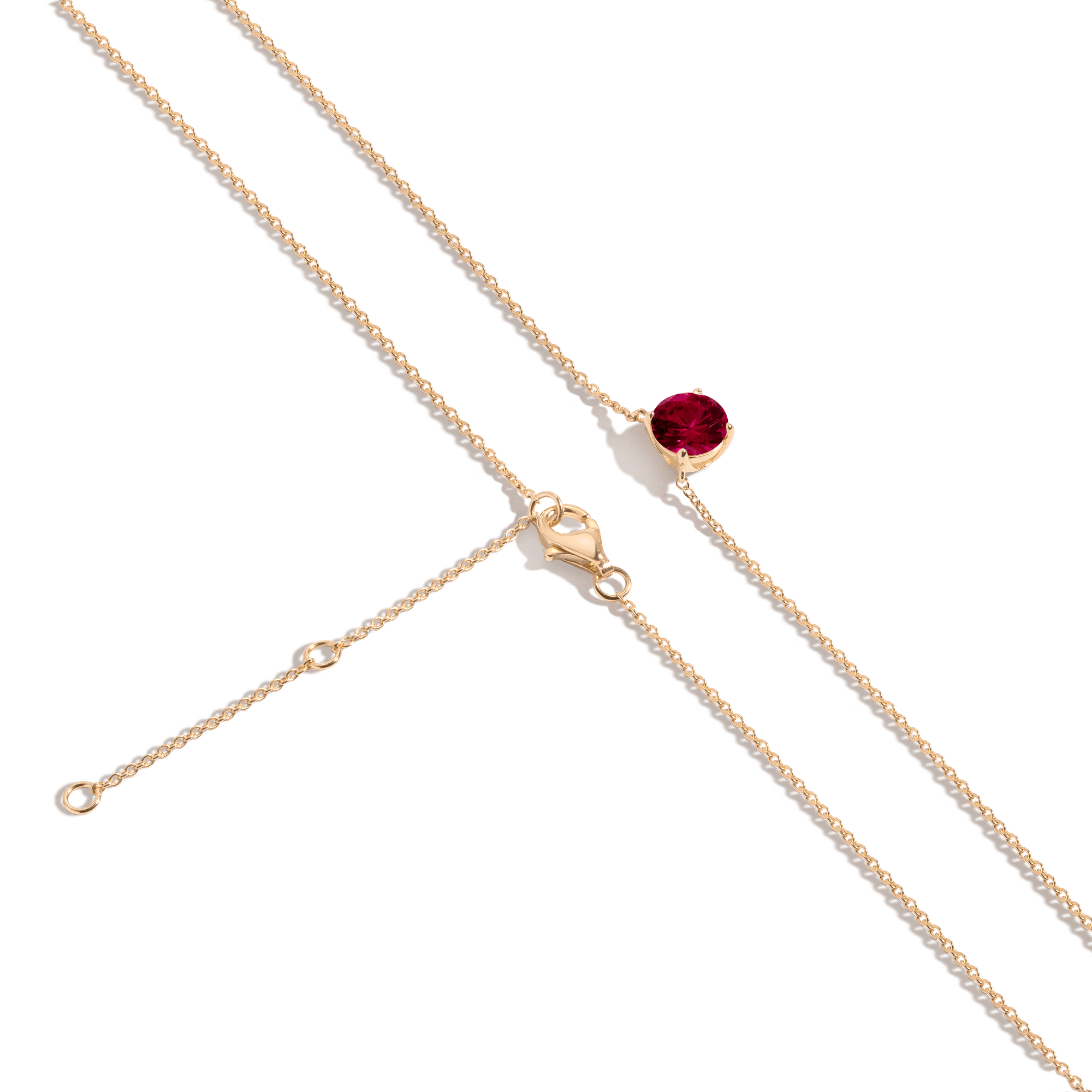Round Gemstone Solitaire Necklace