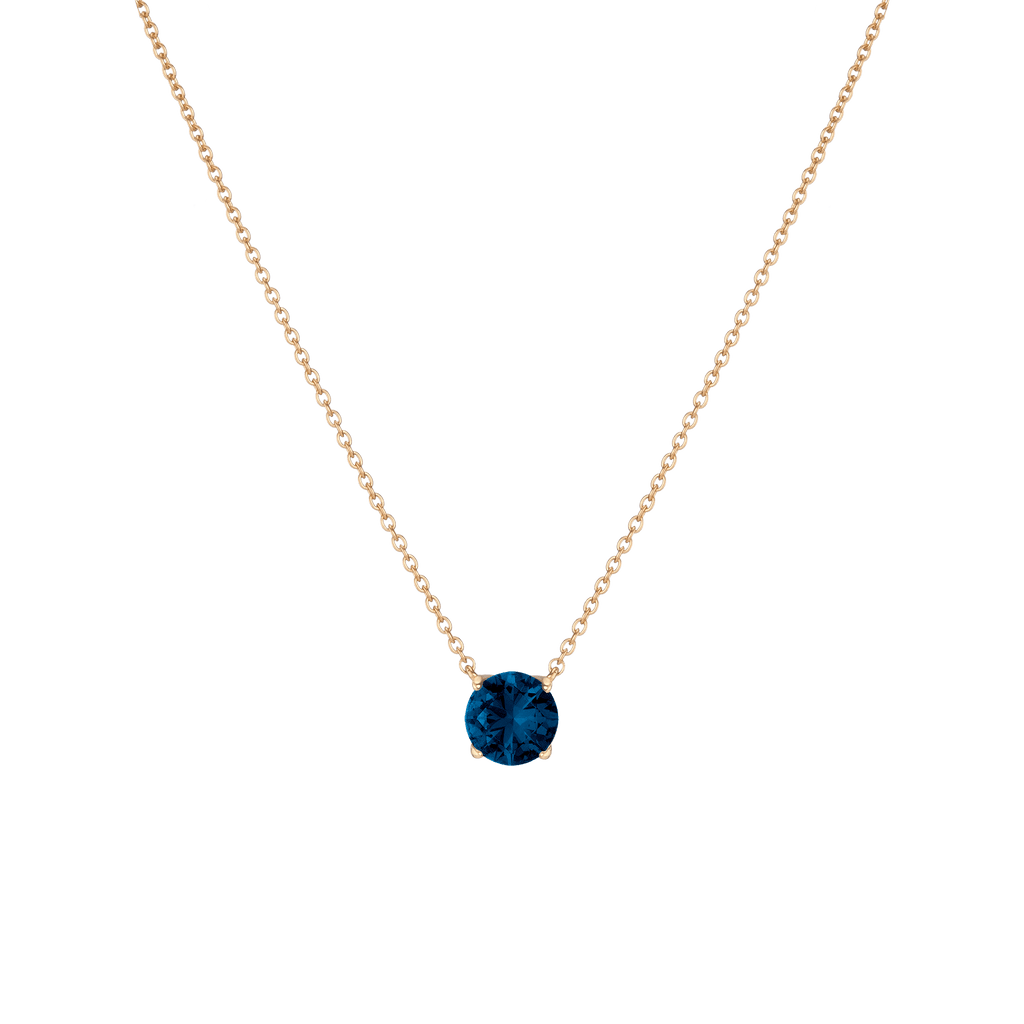 Round Gemstone Solitaire Necklace