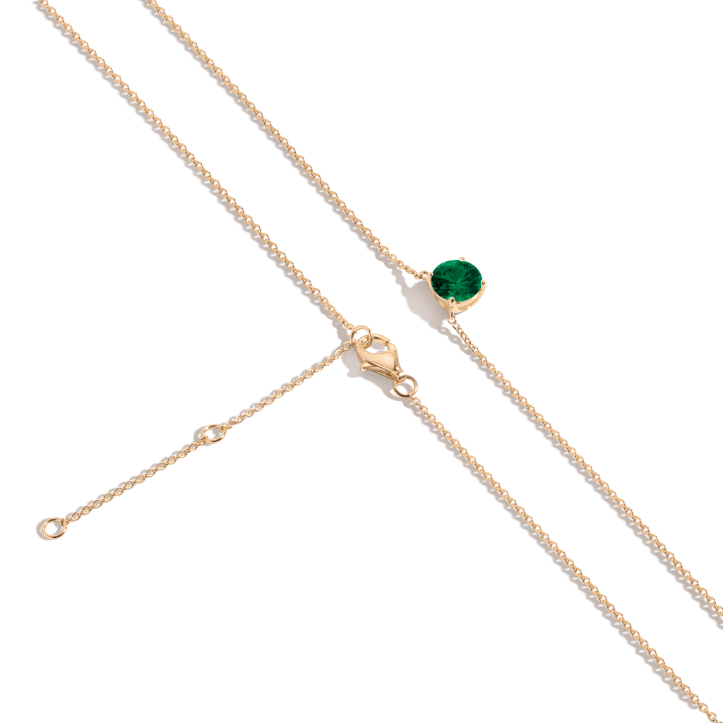 Round Gemstone Solitaire Necklace