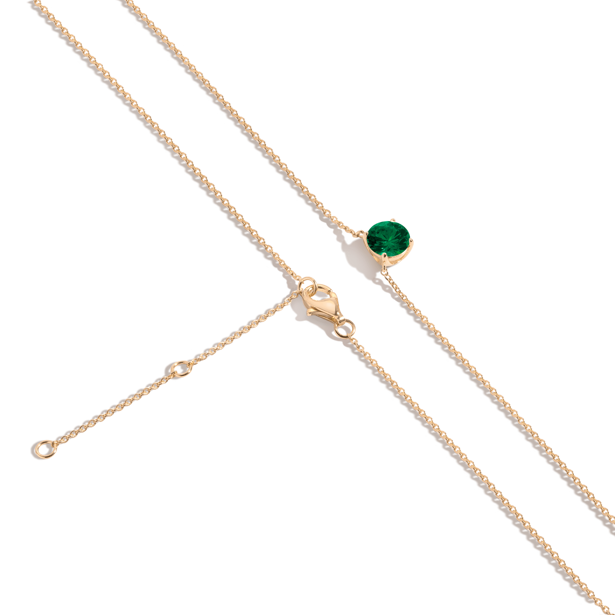 Round Gemstone Solitaire Necklace