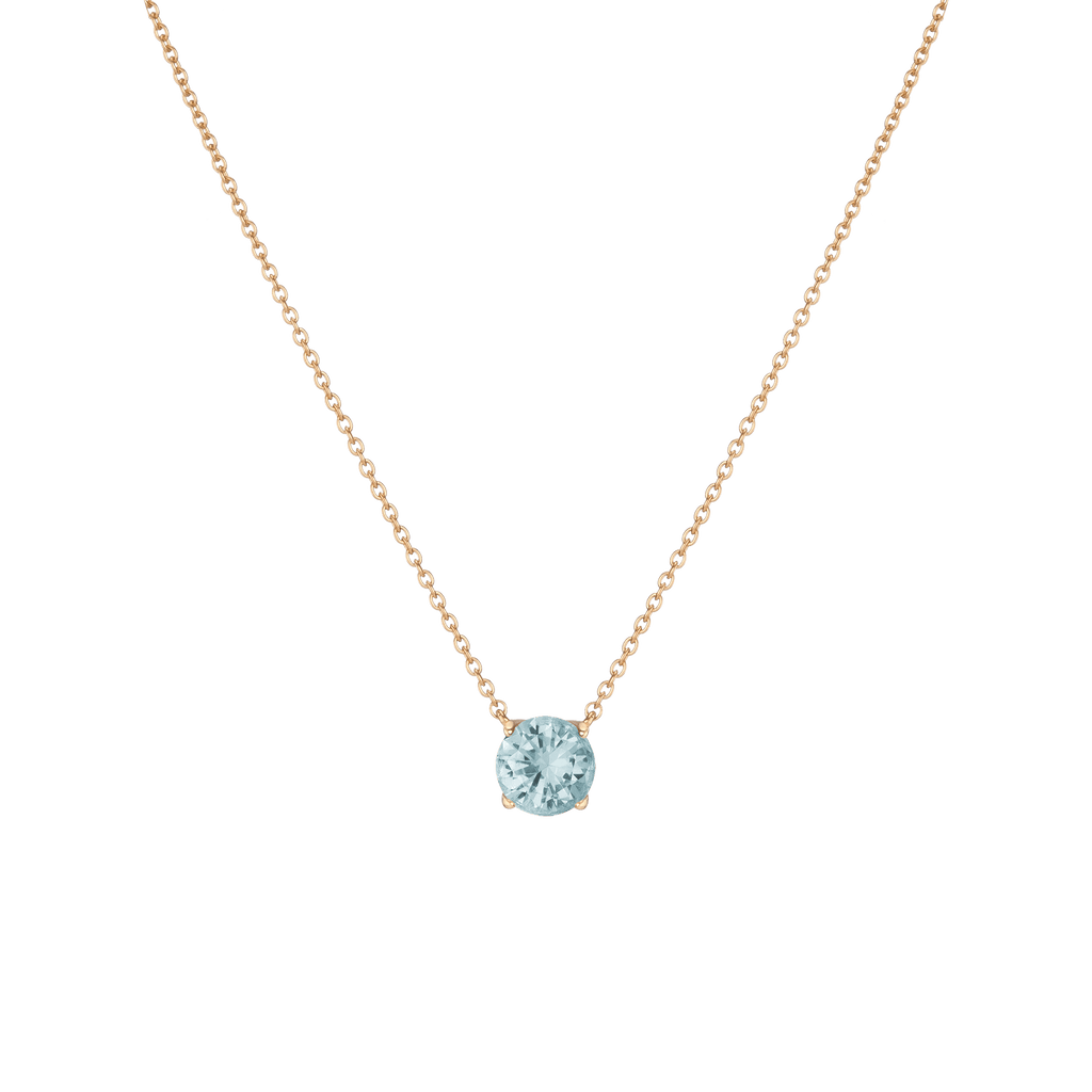 Round Gemstone Solitaire Necklace