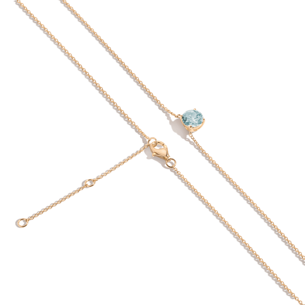 Round Gemstone Solitaire Necklace