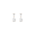 Lab Grown White Sapphire Pear Drop Earrings