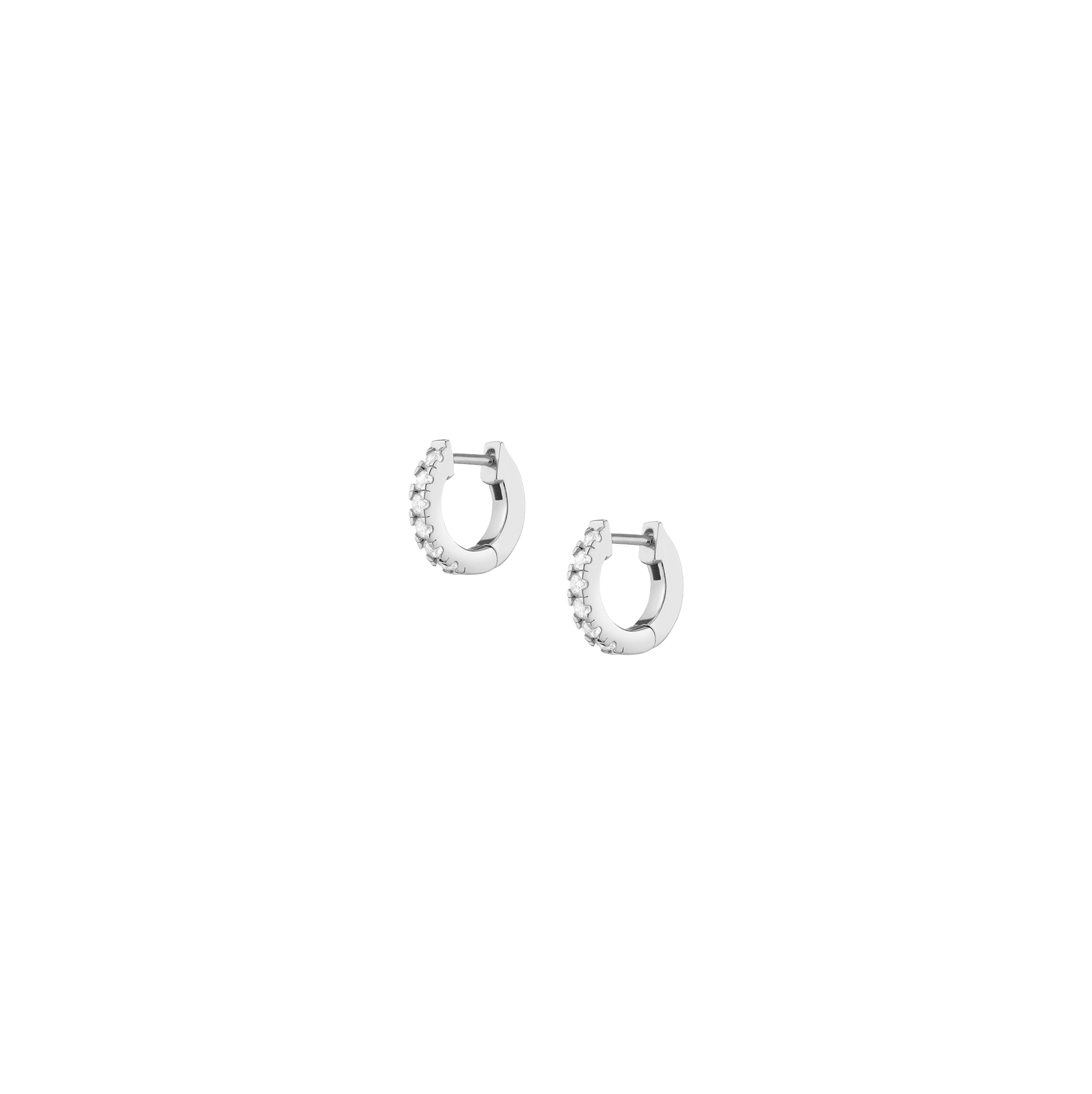 Lab Grown White Sapphire Huggie Earrings