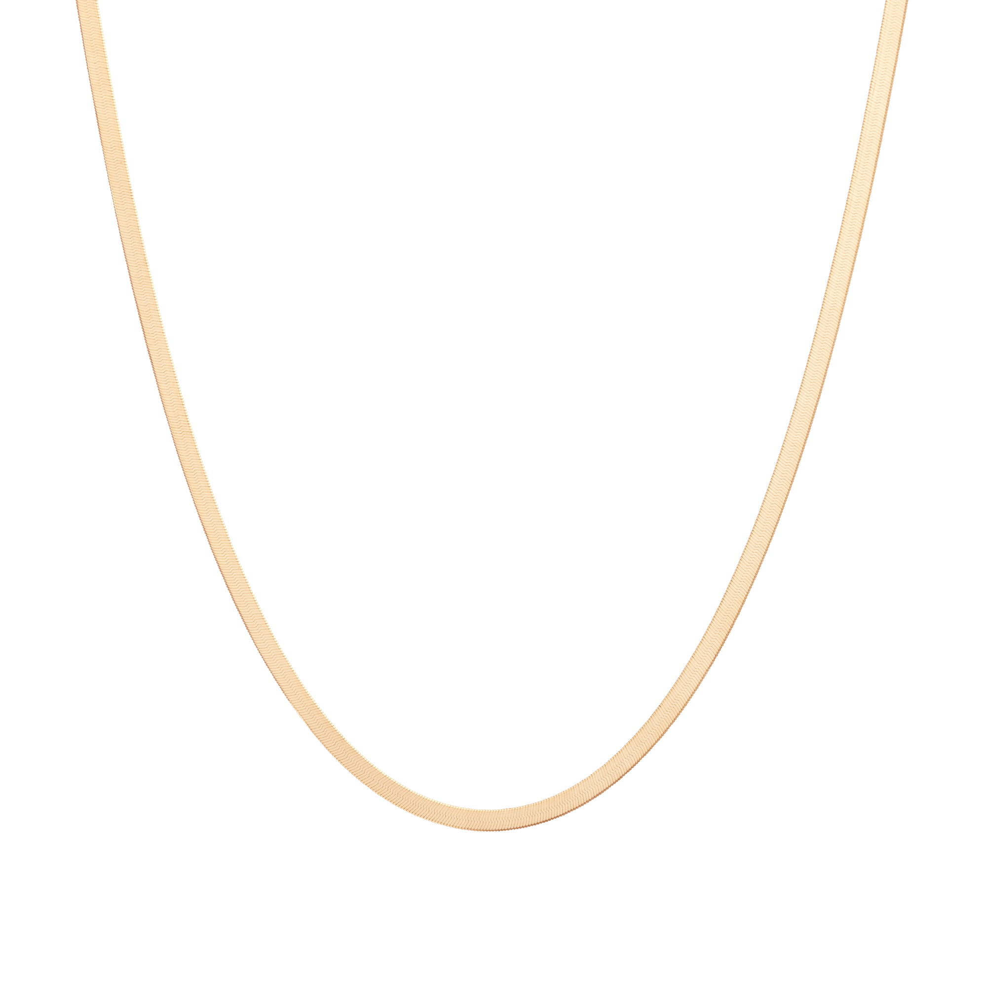 Solid Gold Herringbone Chain Necklace