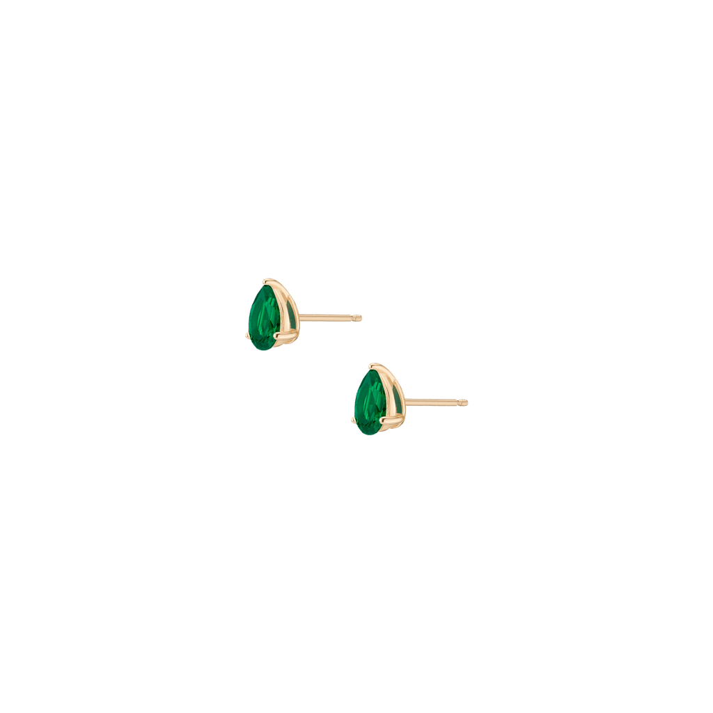 Pear Gemstone Solitaire Stud Earrings