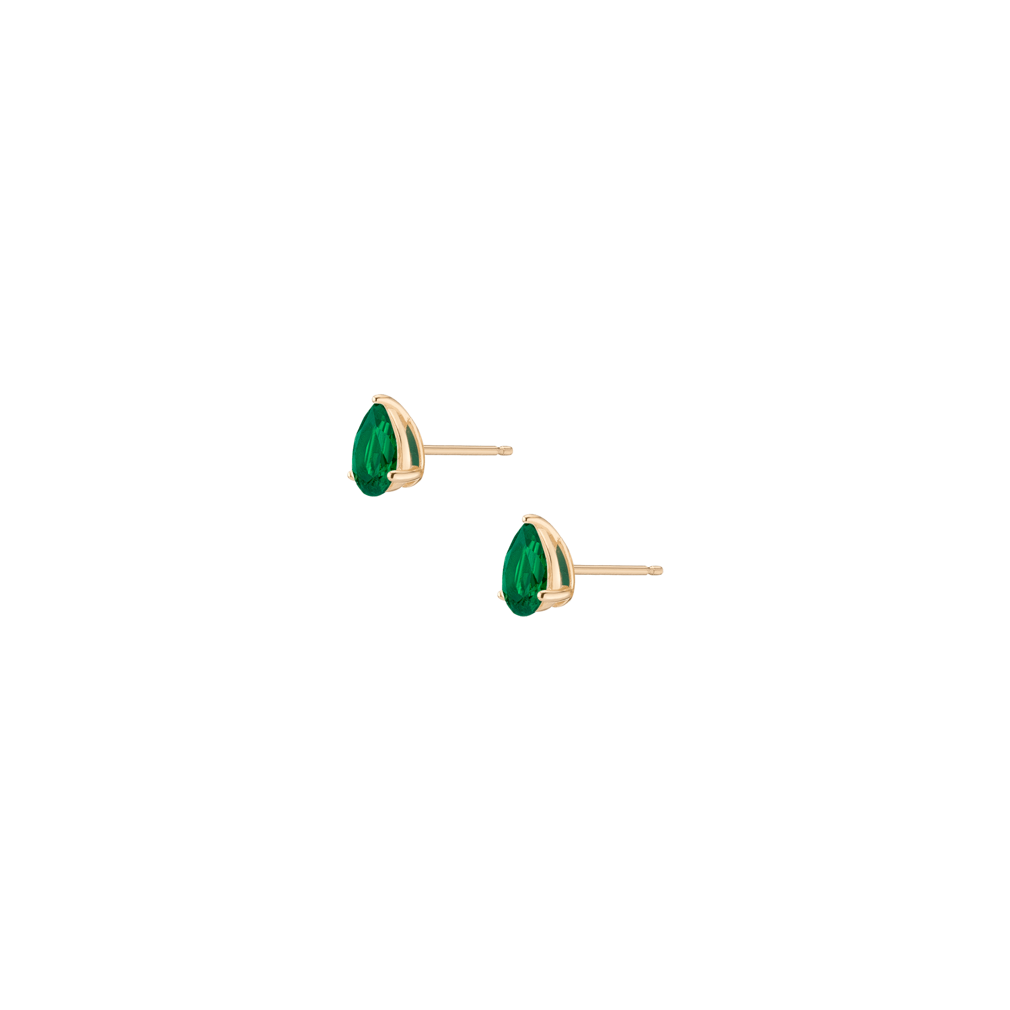 Pear Gemstone Solitaire Stud Earrings