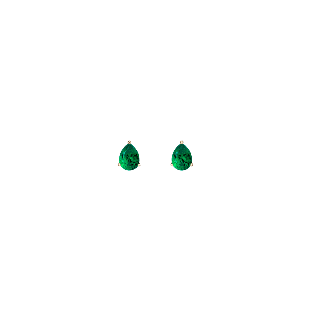 Pear Gemstone Solitaire Stud Earrings