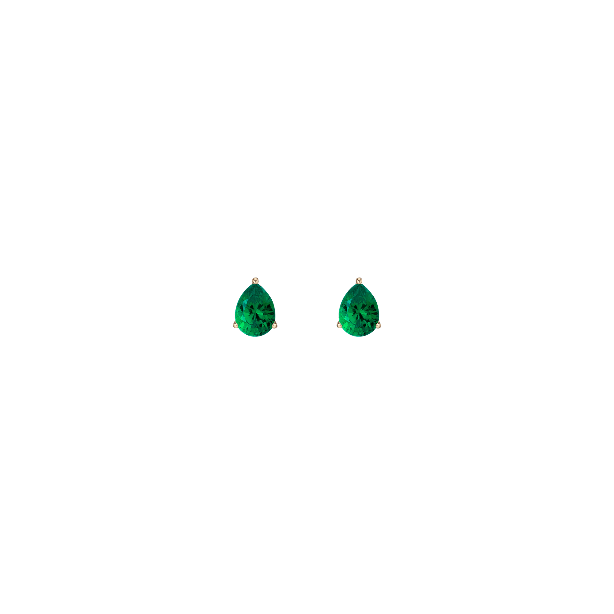 Pear Gemstone Solitaire Stud Earrings