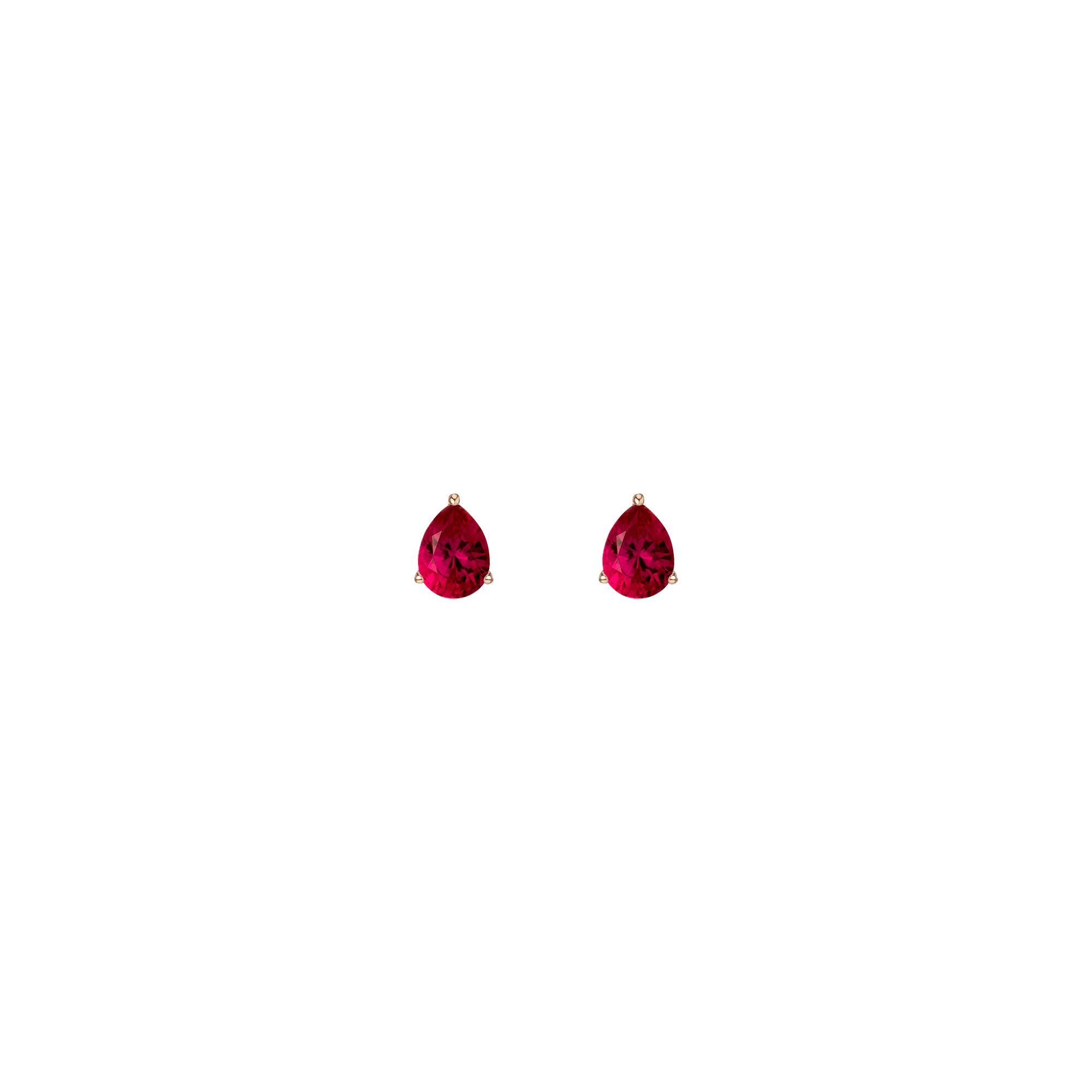 Pear Gemstone Solitaire Stud Earrings