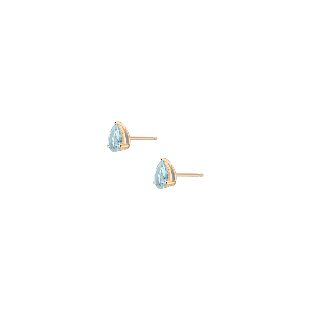 Pear Gemstone Solitaire Stud Earrings