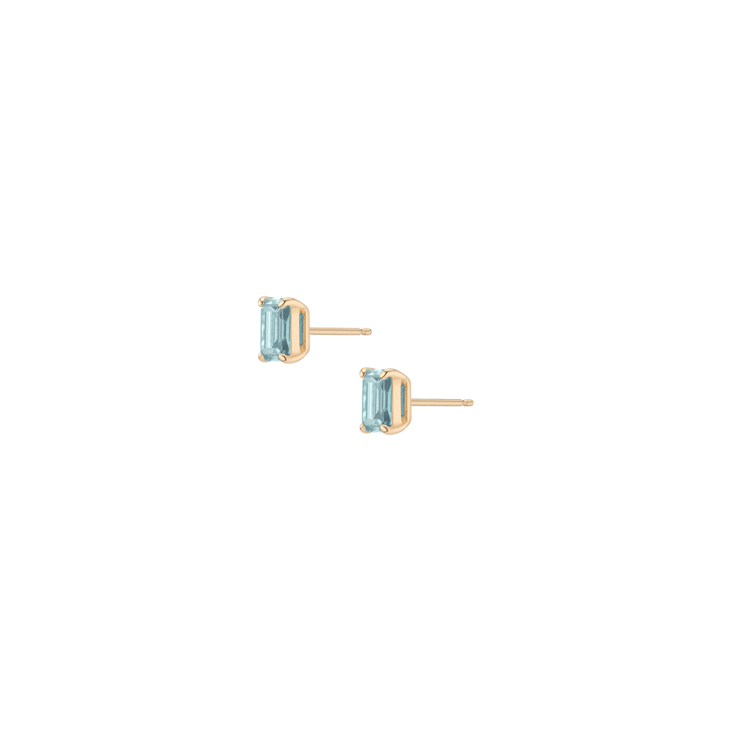 Emerald Gemstone Solitaire Stud Earrings