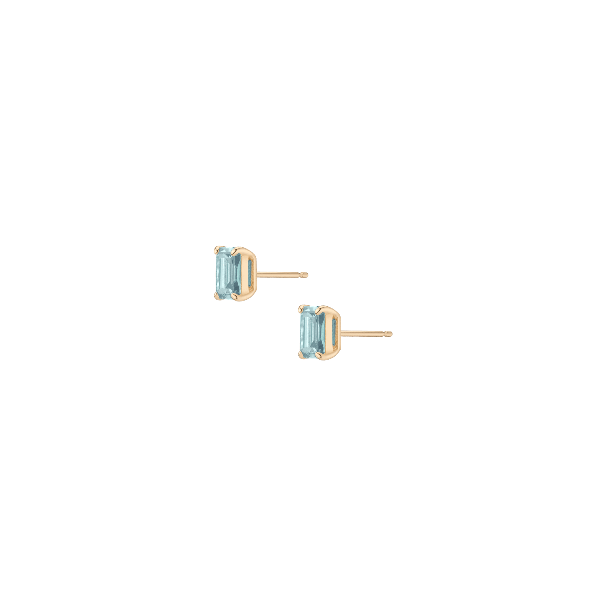 Emerald Gemstone Solitaire Stud Earrings