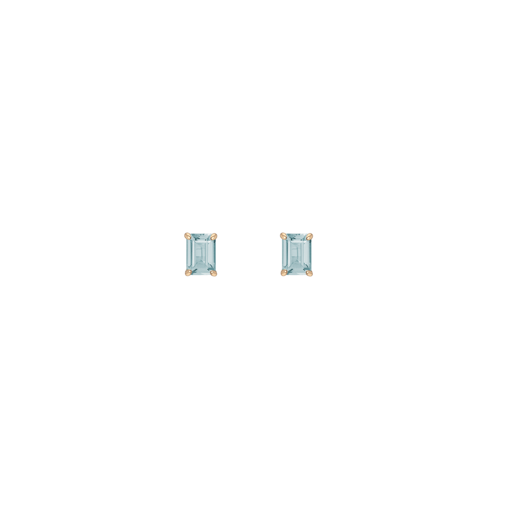 Emerald Gemstone Solitaire Stud Earrings
