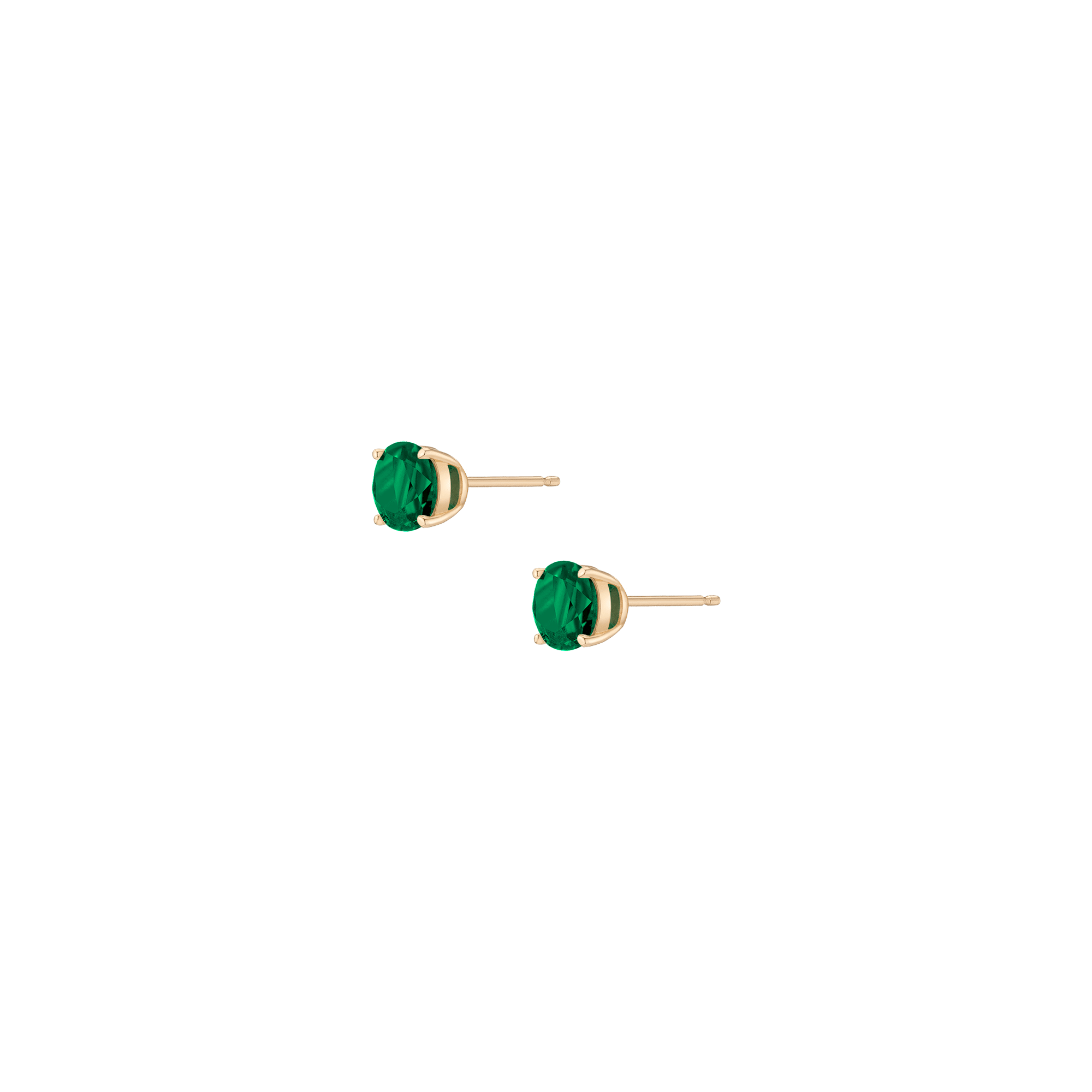 Round Gemstone Solitaire Stud Earrings