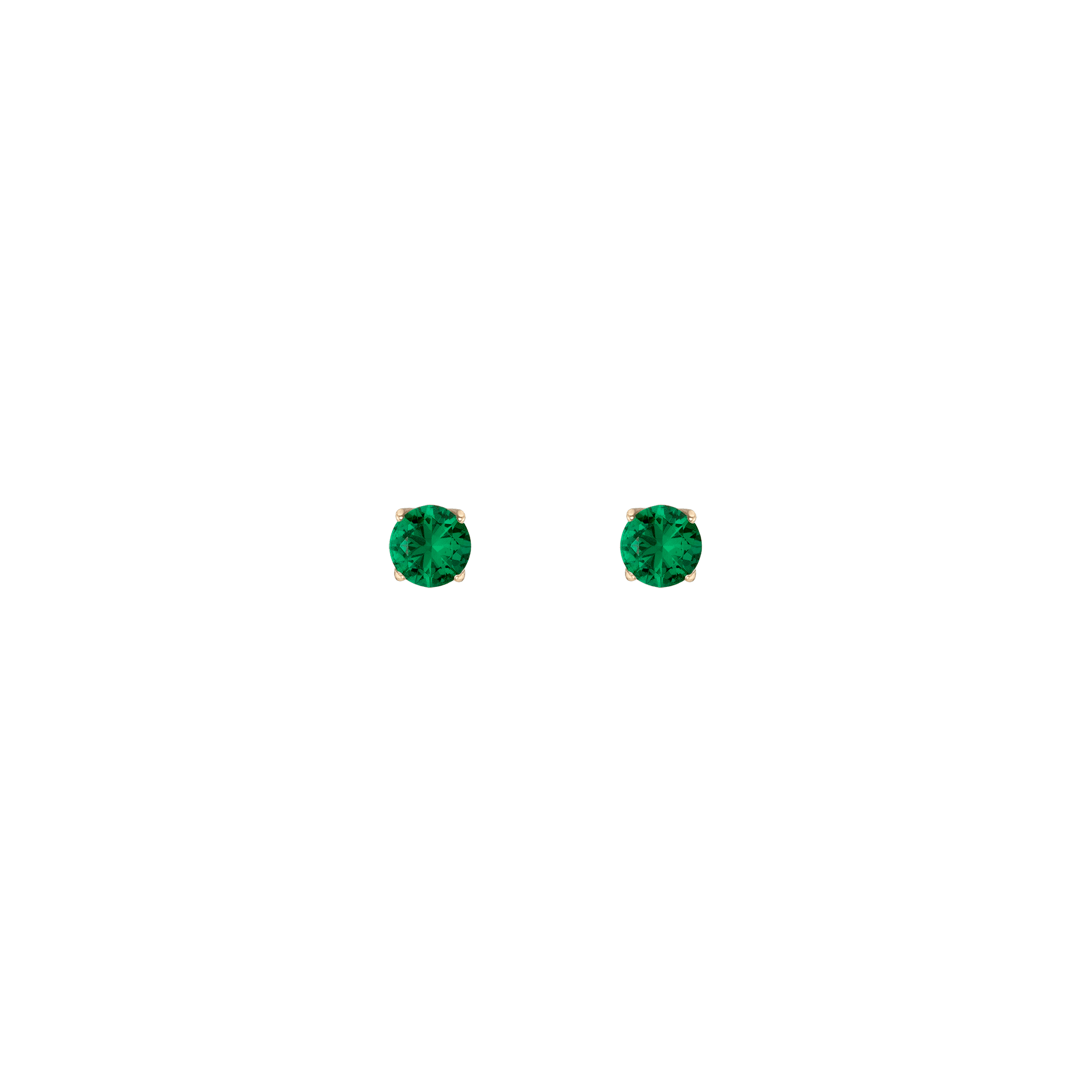 Round Gemstone Solitaire Stud Earrings