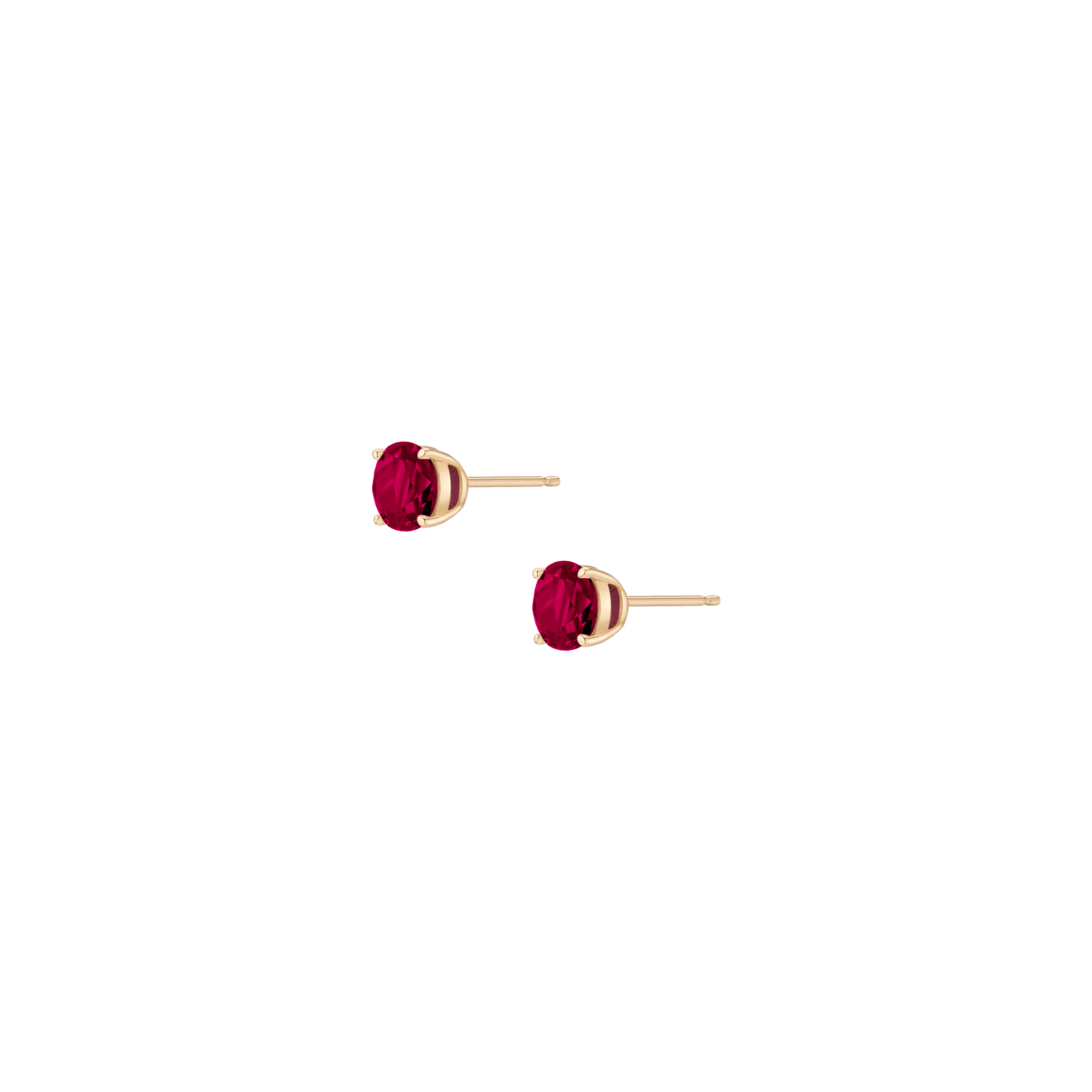 Round Gemstone Solitaire Stud Earrings