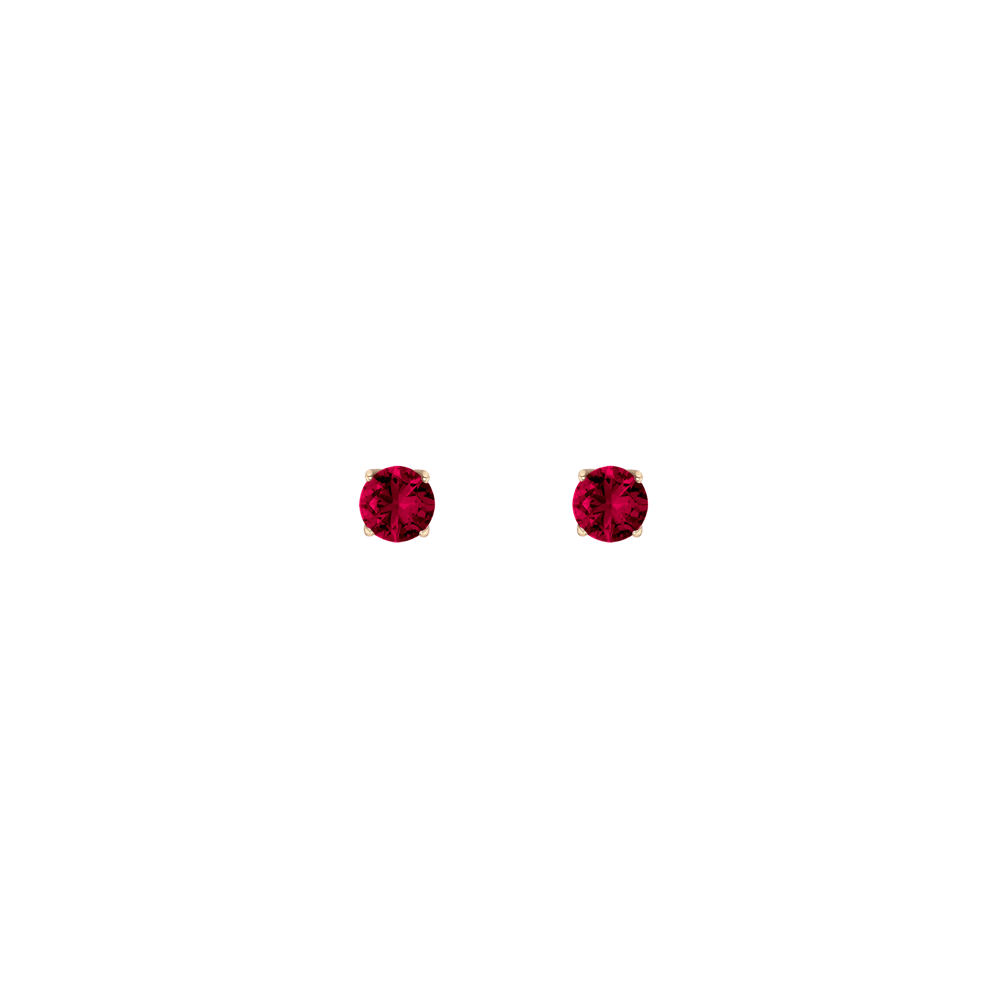 Round Gemstone Solitaire Stud Earrings