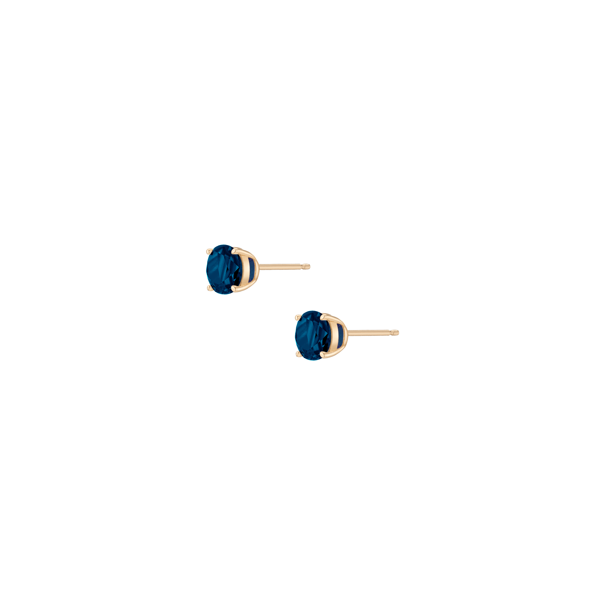Round Gemstone Solitaire Stud Earrings
