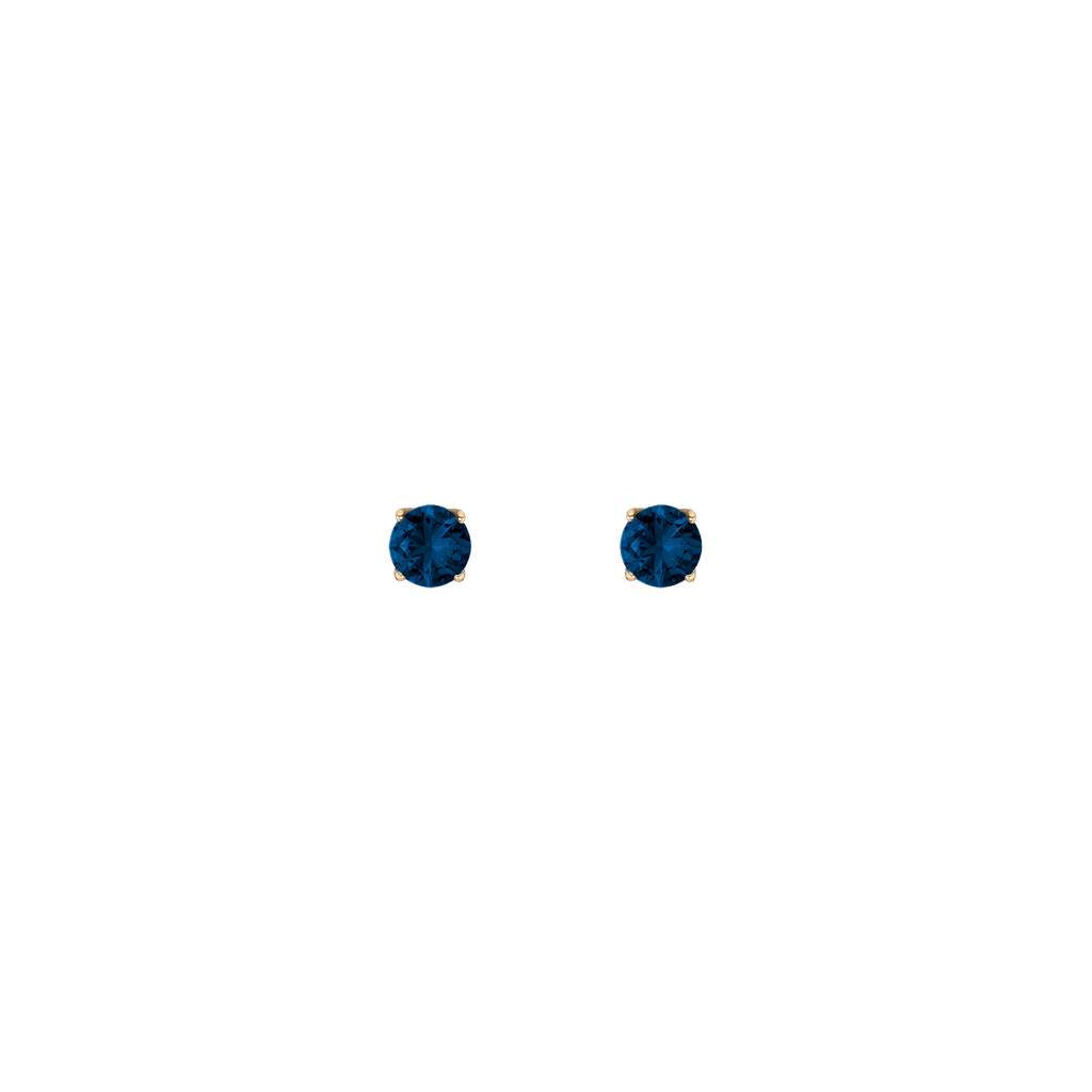 Round Gemstone Solitaire Stud Earrings